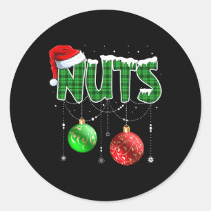 Fun Brust Nüsse Weihnachten Matching Couple Chestn Runder Aufkleber