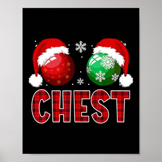 Fun Brust Nuts Weihnachtsfeiertag Shirt Matching C Poster (Vorne)