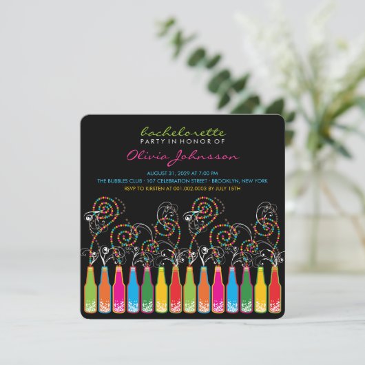 Fun Bubble Celebrations Junggeselinnen-Abschied la Einladung (Stehend Vorderseite)