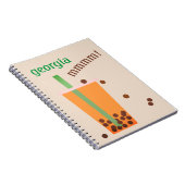 Fun Bubble Tee/Boba Tee Individuelle Name Notebook Notizblock (Rechte Seite)