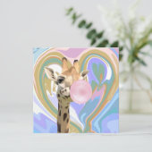 Fun Bubblegum Blasen Giraffe Liquid Swirl Blau (Stehend Vorderseite)