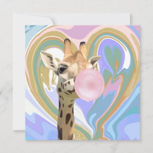 Fun Bubblegum Blasen Giraffe Liquid Swirl Blau
