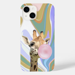 Fun Bubblegum Blasen Giraffe Liquid Swirl Blau Case-Mate iPhone 14 Hülle