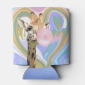 Fun Bubblegum Blasen Giraffe Liquid Swirl Blau Dosenkühler (Rückseite)