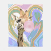 Fun Bubblegum Blasen Giraffe Liquid Swirl Blau Fleecedecke (Vorderseite)