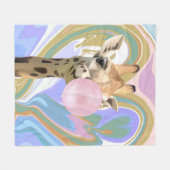 Fun Bubblegum Blasen Giraffe Liquid Swirl Blau Fleecedecke (Vorderseite (Horizontal))