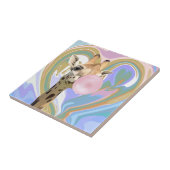 Fun Bubblegum Blasen Giraffe Liquid Swirl Blau Fliese (Seite)
