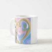 Fun Bubblegum Blasen Giraffe Liquid Swirl Blau Kaffeetasse (Vorderseite Links)