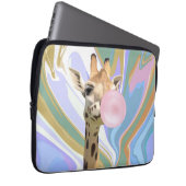 Fun Bubblegum Blasen Giraffe Liquid Swirl Blau Laptopschutzhülle (Vorne Rechts)