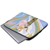 Fun Bubblegum Blasen Giraffe Liquid Swirl Blau Laptopschutzhülle (Vorne Knopf)