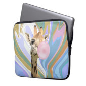 Fun Bubblegum Blasen Giraffe Liquid Swirl Blau Laptopschutzhülle (Vorderseite Links)