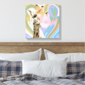 Fun Bubblegum Blasen Giraffe Liquid Swirl Blau Leinwanddruck (Insitu (Schlafzimmer))