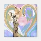 Fun Bubblegum Blasen Giraffe Liquid Swirl Blau Magnet (Vorne)