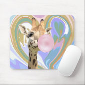 Fun Bubblegum Blasen Giraffe Liquid Swirl Blau Mousepad (Mit Mouse)
