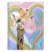Fun Bubblegum Blasen Giraffe Liquid Swirl Blau Notizblock (Vorderseite)