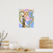 Fun Bubblegum Blasen Giraffe Liquid Swirl Blau Poster (Küche)