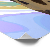 Fun Bubblegum Blasen Giraffe Liquid Swirl Blau Poster (Ecke)