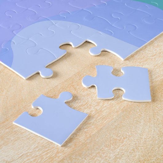 Fun Bubblegum Blasen Giraffe Liquid Swirl Blau Puzzle (Seite)