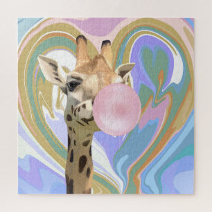 Fun Bubblegum Blasen Giraffe Liquid Swirl Blau Puzzle