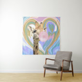 Fun Bubblegum Blasen Giraffe Liquid Swirl Blau Wandteppich (Beispiel)