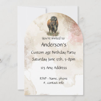 Fun Buffalo Bison Wildlife Animal Park Geburtstag Einladung