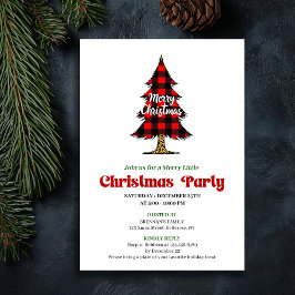 Fun Buffalo Check Christmas Tree Digital Invite Einladung