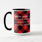 Fun "Buffalo Kariert" Kaffee Tasse - Rot und Schwa (Links)