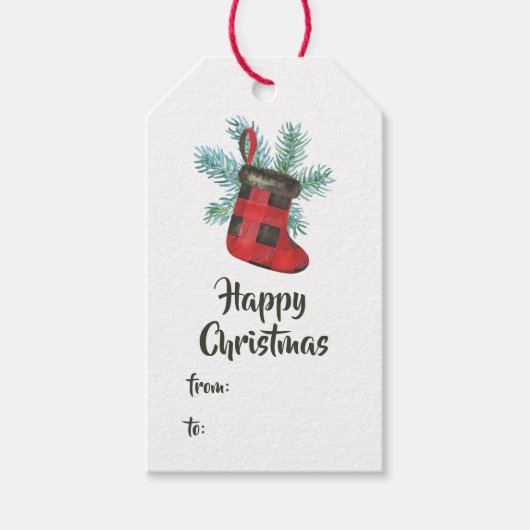 Fun Buffalo Kariert Lumberjack Bär Weihnachten Geschenkanhänger (Vorderseite)