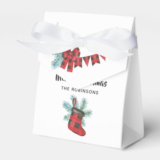 Fun Buffalo Kariert Lumberjack Bär Weihnachten Geschenkschachtel (Vorderseite)