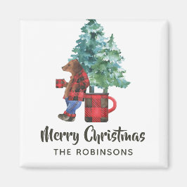 Fun Buffalo Kariert Lumberjack Bär Weihnachten Magnet