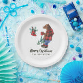 Fun Buffalo Kariert Lumberjack Bär Weihnachtsfest  Pappteller (Party)