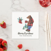 Fun Buffalo Kariert Lumberjack Bär Weihnachtsfest Serviette (Beispiel)