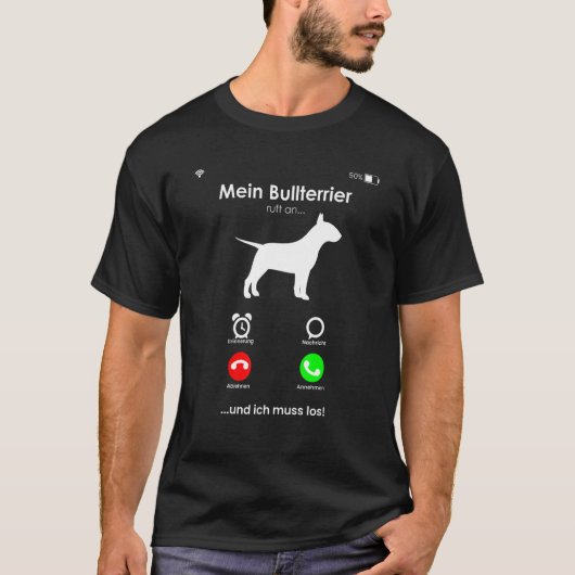 Fun Bull Terrier Dog Design T-Shirt (Vorderseite)