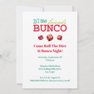 Fun Bunco Untergrundbahn Art Girls Night Out Party Einladung