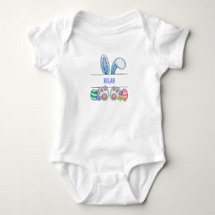 Fun-Bunny-Ohren gespalten Monogram Baby Bodysuit Strampler