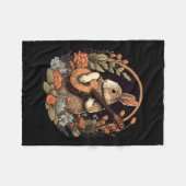 Fun Bunny Playing Banjo Gitarre Musik Rabbit Happy Fleecedecke (Vorderseite (Horizontal))