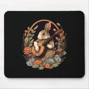 Fun Bunny Playing Banjo Gitarre Musik Rabbit Happy Mousepad