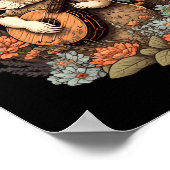 Fun Bunny Playing Banjo Gitarre Musik Rabbit Happy Poster (Ecke)