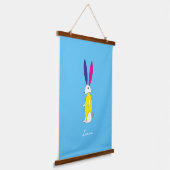 Fun Bunny Wall Art Kinderzimmer Kinder Individuell Wandteppich Mit Holzrahmen (Gewinkelt)