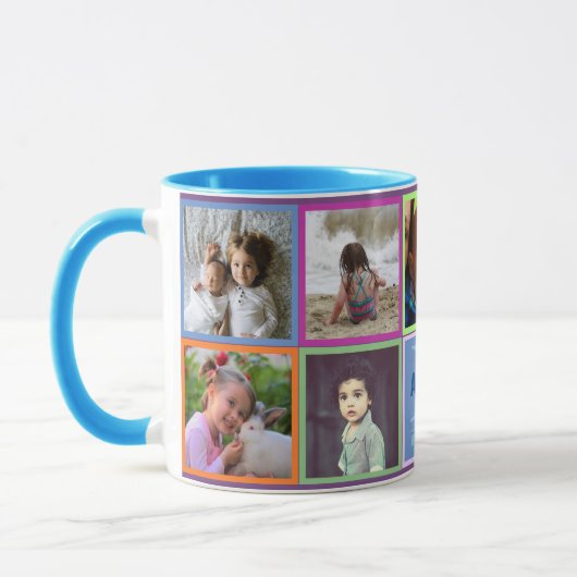 Fun bunt gerahmtes Foto Monogramm Tasse (Links)
