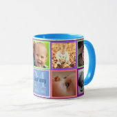 Fun bunt gerahmtes Foto Monogramm Tasse (VorderseiteRechts)