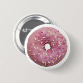 Fun bunt rosa Donuts Button (Vorne & Hinten)