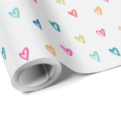 Fun bunte Liebe hört auf weißem Hintergrund Geschenkpapier (Rolleneckpunkt)