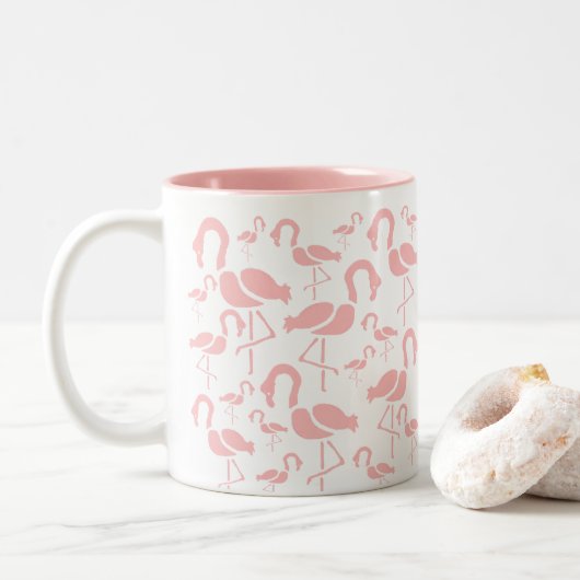Fun bunter Regenbogenfarben Polka-Punkte Zweifarbige Tasse (Mit Donut)