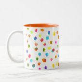 Fun bunter Regenbogenfarben Polka-Punkte Zweifarbige Tasse (Links)