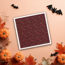 Fun Burgundy Eerie Halloween Muster