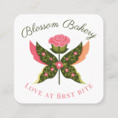 Fun Butterfly Blossom Blumengarten Bäckerei Cupcak Quadratische Visitenkarte (Vorderseite)