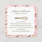 Fun Butterfly Blossom Blumengarten Bäckerei Kuchen Quadratische Visitenkarte (Rückseite)