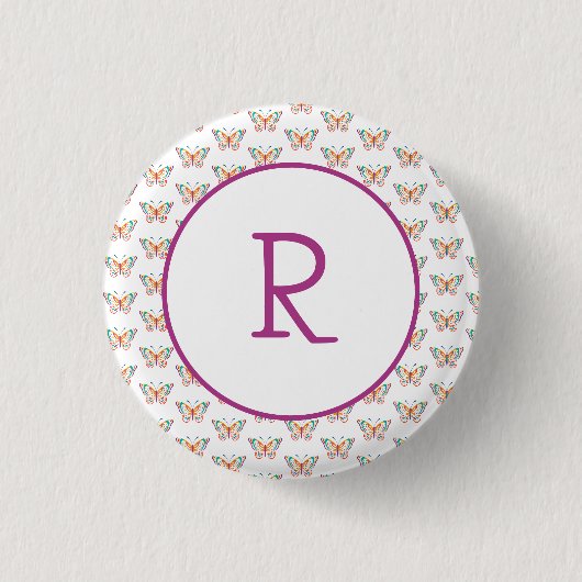 Fun Butterfly mit Initial Button (Vorderseite)