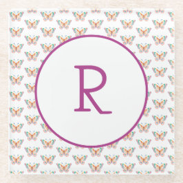 Fun Butterfly mit Initial Glasuntersetzer